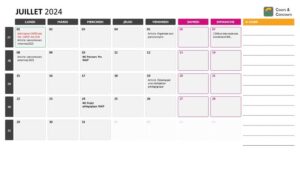 agenda juillet-août 2024