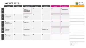 agenda janvier 2025